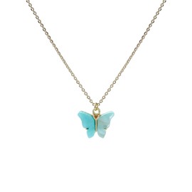 NTLX Bohemian Boho Butterfly Necklaces for Women – Beautiful Pastel Colors – Delicate – Dainty - Gift Box Included, Acrylic, No Gemstone