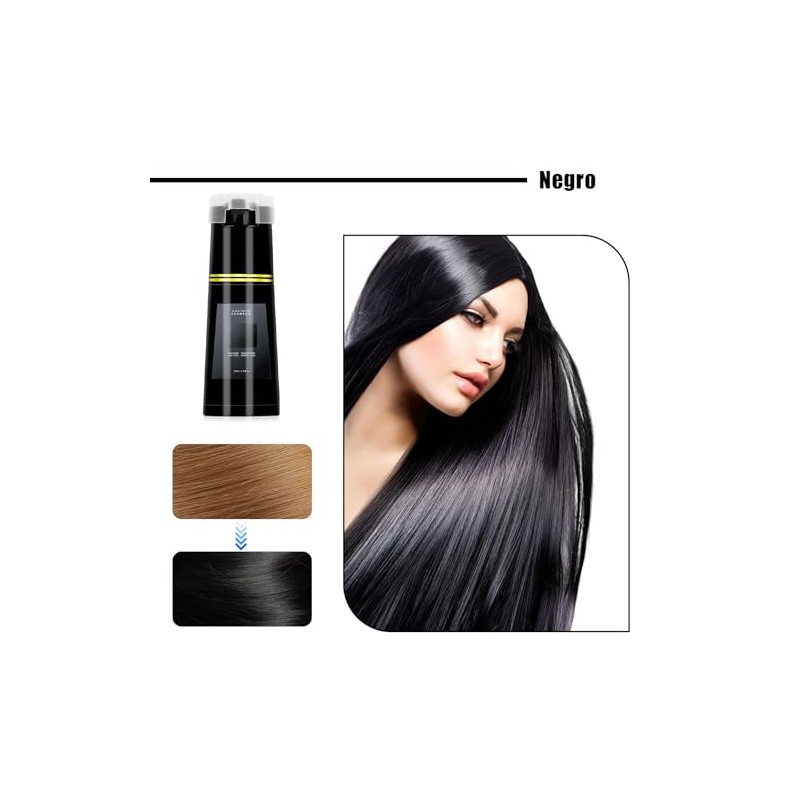 Hair Dye Shampoo 3 en 1 200ml Cobertura Canas Hombre