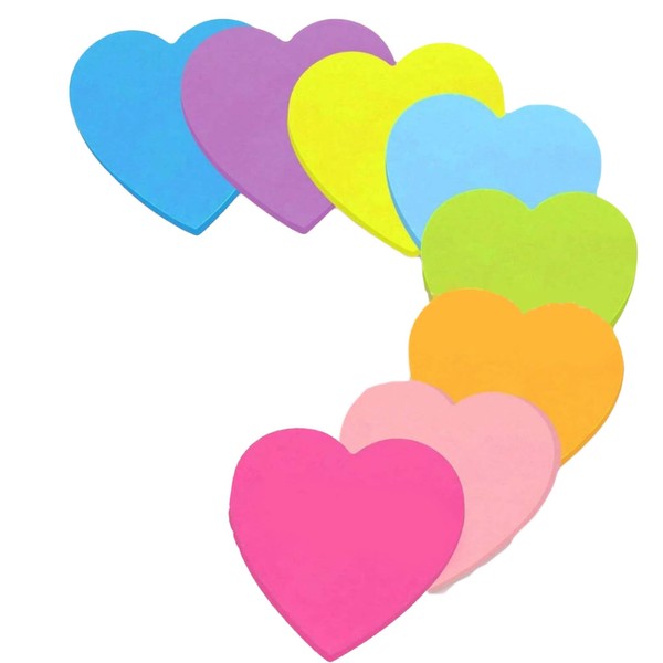 8 Packs Heart Shaped Sticky Notes 2.75x2.75 240Pcs Removable Self-Stick
