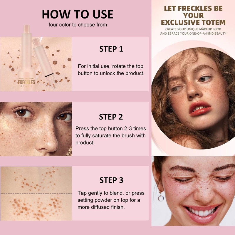 Hyesamyo Freckle Stamp Waterproof Sweatproof Long-Lasting Natural 4 Styles Freckle