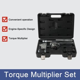 EODSAD Torque Multiplier Tool, Compact Crankshaft Pulley Tool for Ford 1.0L EcoBoost (XC8055), Portable Engine Crankshaft Belt Pulley Removal Tool with Toolbox, Torque Multiplier Tool for Repairing