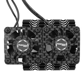 DollaTek RC Cooling Fan Dual Head RC Motor Fan with Aluminium Radiator for 3650 3660 540 550 36-38mm Brushless Motor