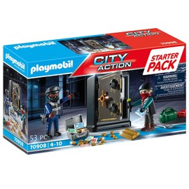 Playmobil 70908 City Action Starter Pack Police Bank Robbery, Suitable Playset for Children Ages 4+