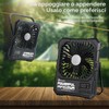 QUMOX Ventilatore da Campeggio Ricaricabile 20000mAh con Luce LED, Telecomando,