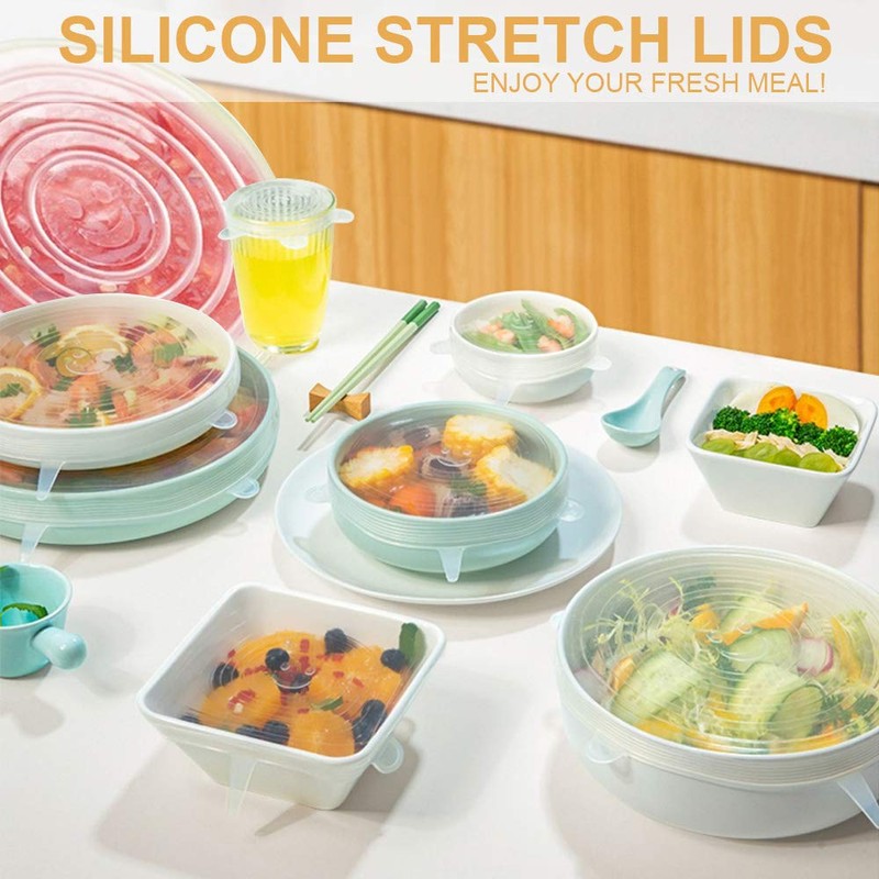 LELE LIFE 4 Pack Same Size Silicone Stretch Lids, Thicker