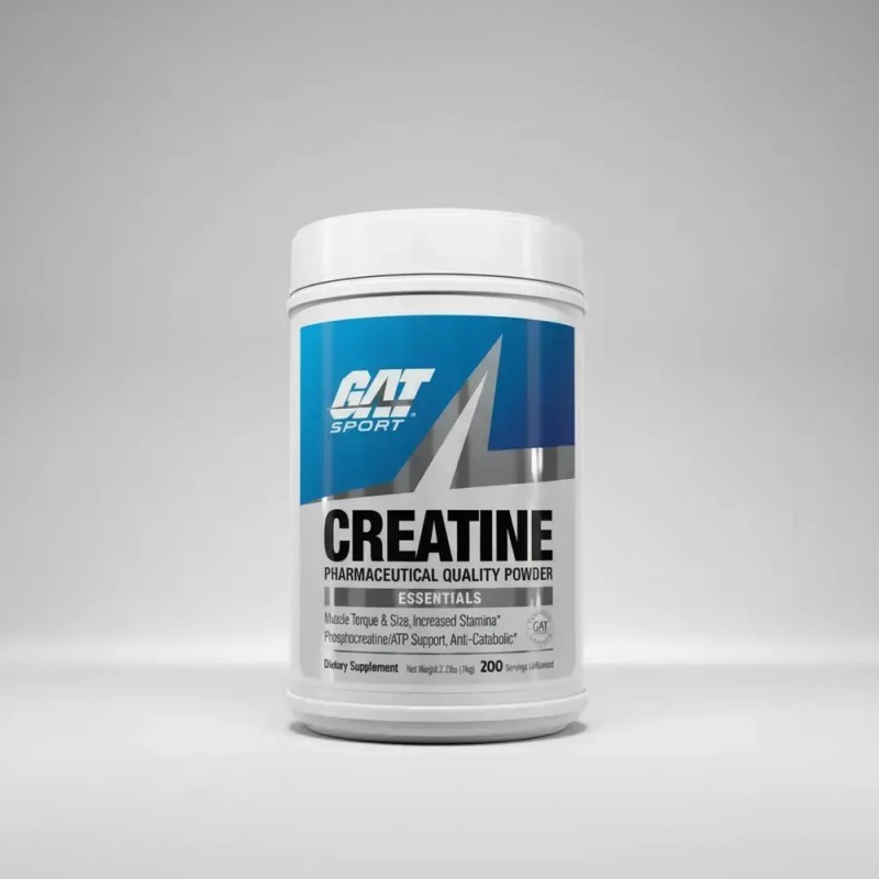GAT Sport Creatina Monohidratada 1kg 200 Porciones Sin Sabor Gluten
