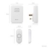 Byron Wireless Doorbell Set, Plug-Through Chime, 150m Range, 16 Melodies,