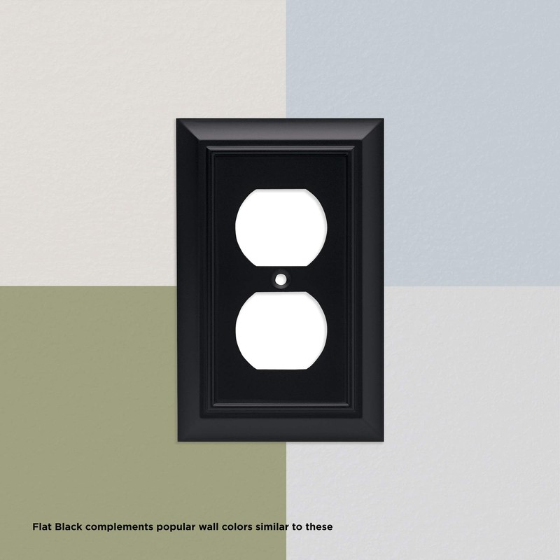 Architectural Double Decorator Wall Plate, Flat Black, Packaging May Vary