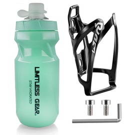 OSIGEI Bike Water Bottle Cage and 21oz Bike Water Bottle Set Lightweight Bike Bottle Holder with Screws - Premium BPA Free Sports Bottle for Road Mountain and Kids Bikes