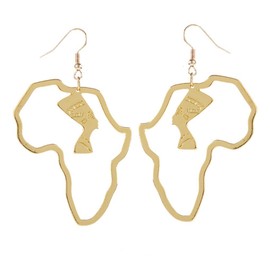 Pendientes colgantes con diseño minimalista y diseño de mapa de África