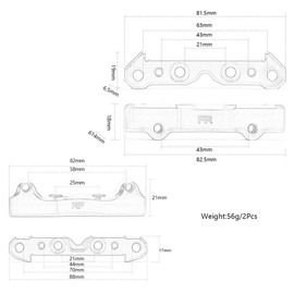 Aluminum Suspension Hanger Lower Arm Mount for 1/5 ARRMA 8S Kraton Outcast Front Rear RC car Upgrades Parts, Replacement of # ARA330555 ARA330557 ARA330556 ARA330594(Red)