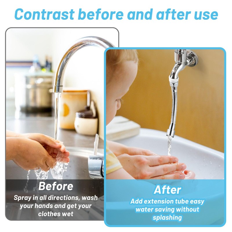 Alovez Tap Extension, 360° Multifunctional Tap Extension, 20 cm Flexibility