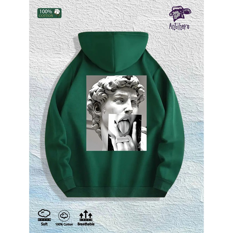 Antihero Artistic Statue Graphic Hoodie 100% Cotton US Warehouse 7