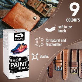 SULPO Shoe Colour – Leather Colour Black 75 ml – Ideal for Grained Leather Care – Effective Leather Care for Shoes, Bags and Accessories