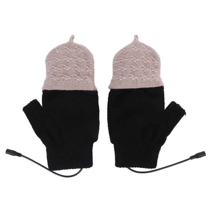 Heated Gloves Fingerless Full Finger Adjustable 3 Gear Black Hand
