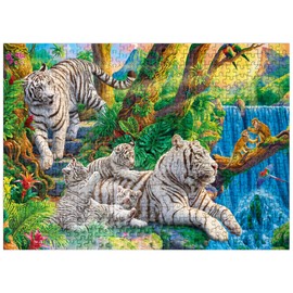 MyPuzzle Family of White Tiger - Premium 500 Piece Jigsaw Puzzle for Adults