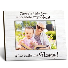 ANIANG Nanny Picture Frame, Grandma 8x10 Photo Frame, Gifts for Nanny Gifts for Grandma from Grandkids, Best Nanny Ever Gifts, There's This Boy Who Stole My Heart He Calls Me Nanny Picture Frame