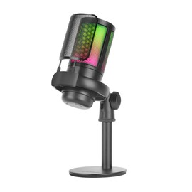 Mars Gaming MMIC-SE, Micrófono de Estudio Profesional ARGB, Ultra Alta Definición ADC 196kHz 24-bit, Soporte Antivibración + Filtro Pop de Malla Metálica, Control de Volumen y Mute,