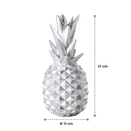 shelfmade Silver Pineapple Decoration Living Room Table Decoration Made of Resin Polyresin Decorative Pineapple Silver New Year's Eve & Wedding Decoration Gift - Silver Decoration Modern - Silver