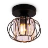 FRIXCHUR Black Modern Semi Flush Mount Ceiling Light Fixture Ceiling
