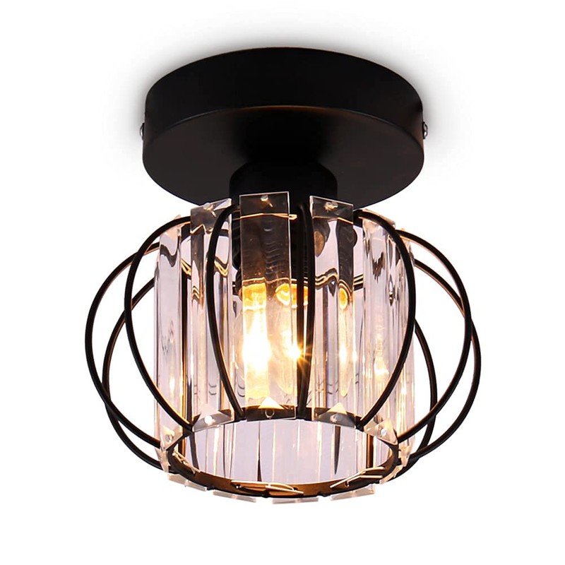 FRIXCHUR Black Modern Semi Flush Mount Ceiling Light Fixture Ceiling
