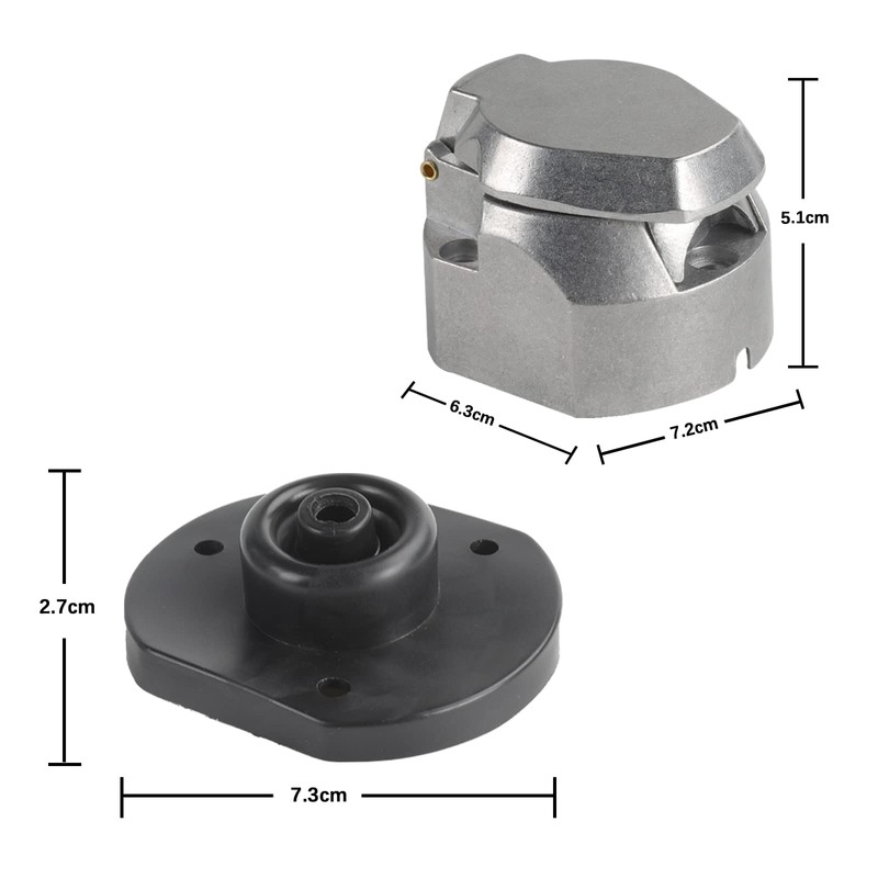 Qiping 7-Pin Trailer Socket Waterproof 7-Pin Metal Adapter Set Including