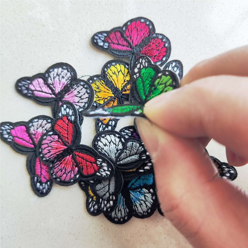 Iron-on Butterfly Patches, 10 Pieces Small Multicolor Butterfly Iron On/Sew