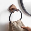 Bathroom Towel Holder Wood Towel Holder Hanger Wall-Mounted Round Towel