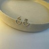 Sterling Silver Tiny Twisted Open Heart Stud Earrings