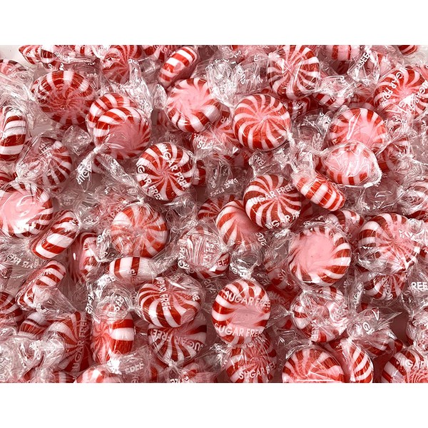 LaetaFood Sugar Free Peppermint Pinwheel Starlight Hard Candy (1 Pound Bag)