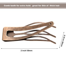 Chinco 24 Pcs Double Grip Hair Clips Metal Snap Clips Women Barrettes for Hair Making, Salon Supplies(Red Ancient Bronze,2 Inch)