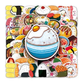 50 Pcs Cute Sushi Roll Rice Vinyl Stickers,Japanese Food Graffiti Stickers,Vinyl Waterproof Sticker for Kids Teens Girls,for Phone Laptop Bottles Skateboard Computer Phone Luggage Guitar Gifts Sticker