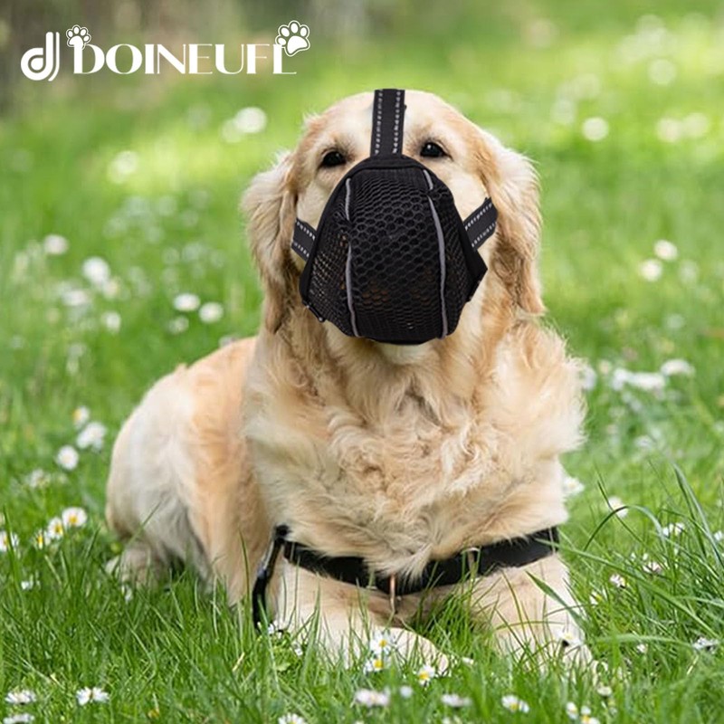 DOINEUFL Muzzle for Medium Dogs, Muzzle for Small Dogs, Reflective