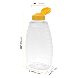 SEUNMUK 30 Pack 16oz Clear Plastic Honey Bottles, Honey Squeeze Bottle, Honey Dispenser with Flip Top Lids For Storing and Dispensing