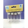 Crafter's Square 4 MINI GLASS CONTAINERS w/Silver Tone Metal Lids