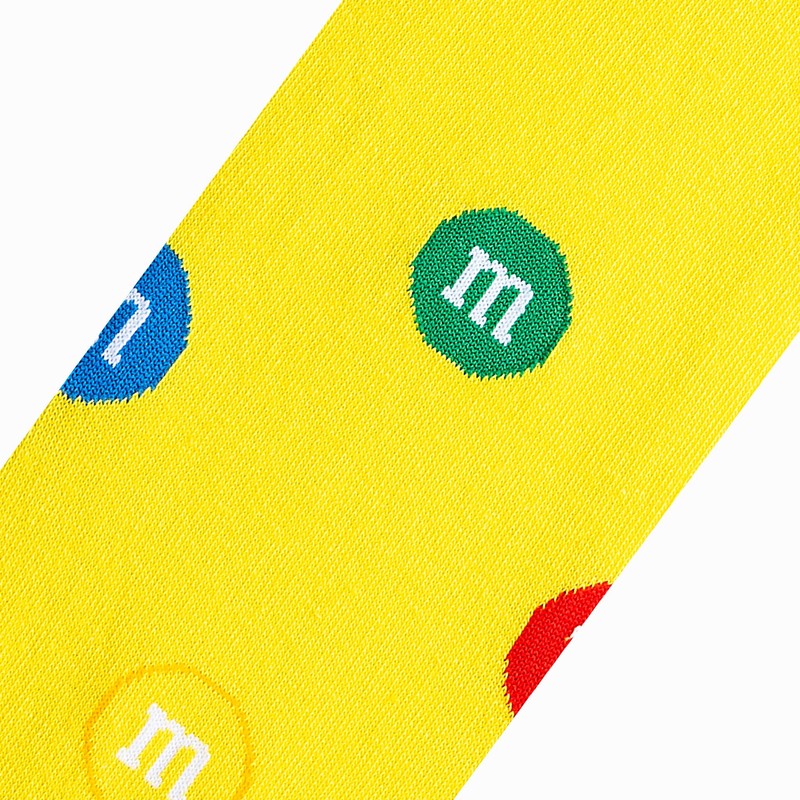 Odd Sox Peanut M&M Split Yellow Men's Crew Socks