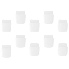 NUOBESTY 10pcs Storage Box Cell Phone Wall Mount Stick on Wall Phone Holder Tv Remote Control Tv Mount Wall Mount Remote Controller Holder Wall Bracket Pp Remote Control Board White Office