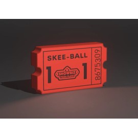 Showbiz Pizza Skee Ball Ticket LED Red Sign - Man Cave, Arcade, Chuck E Cheese