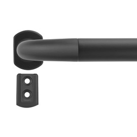 Splicing Room Darking Curtain Rods for Windows 28-148”, 1inch Diameter Wrap Around Adjustable Drapery Blackout Curtain Rod, Matte Black