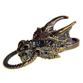 Knife Lanyard Beads Paracord Beads Luck Four Beasts, Casted Copper Charms Beads Dragon Head Beads for EDC 550 Paracord DIY Accessories ST#80