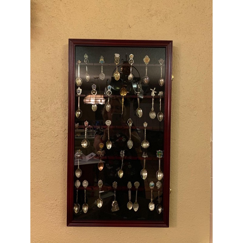 DisplayGifts 60 Souvenir Spoon Tea Spoon Display Case Rack Holder