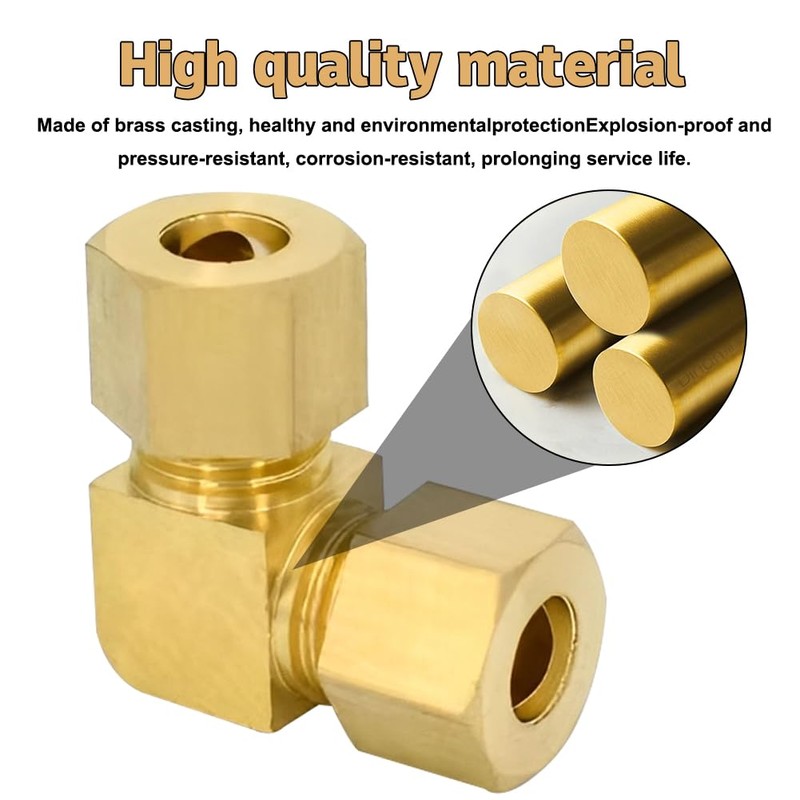 8 mm Angle Compression Fitting, Brass Compression Pipe Fitting, Pneumatic