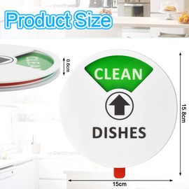 SIYINGSAERY Dishwasher Magnet Clean Dirty Sign 5.9 Inch Indicator Acrylic Dishwasher Sign Universal Dish Washer Reversible Indicator with Running Dirty Empty and Clean Options,Works on All Dishwashers