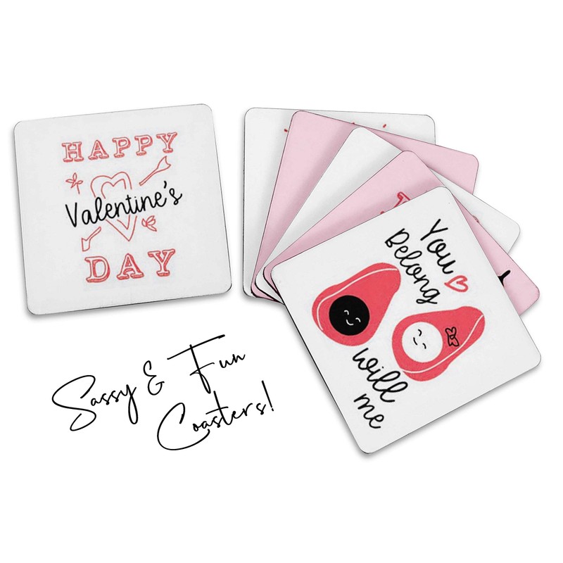Inkdotpot Set of 6 Drink Coasters Decorative Non,Slip Cork Base