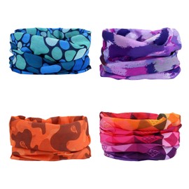 SMEHCF 4 Headband Bandana Balaclava Half Face Mask Shield Head Hair Scarf Neck Gaiter Hat Multipurpose For WoMen Men Breathable Reusable Washable Camo Raindrop Blue Rainbow Yellow Purple