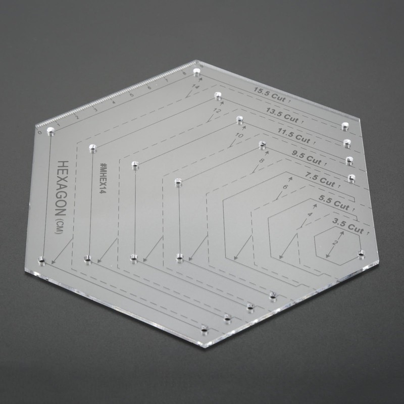 Yetaha Hexagon Ruler, Sewing Patchwork Template Handmade Drawing Tools for