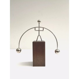 Vintage Advertising NOS Kinetic Motion Balancing Sculpture Metal w/Wood Base