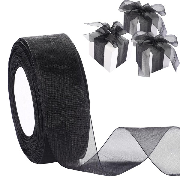 Outus Sheer Organza Ribbon for Gift Wrapping Sheer Chiffon Ribbon