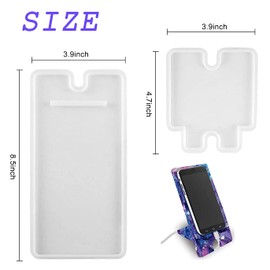 Mobile Phone Stand Silicone Resin Mold, Hsxxf Phone Stand Mold Phone Holder Epoxy Casting Moulds for DIY Portable Craft Cell Phone/Tablet PC Bracket (1 Set)