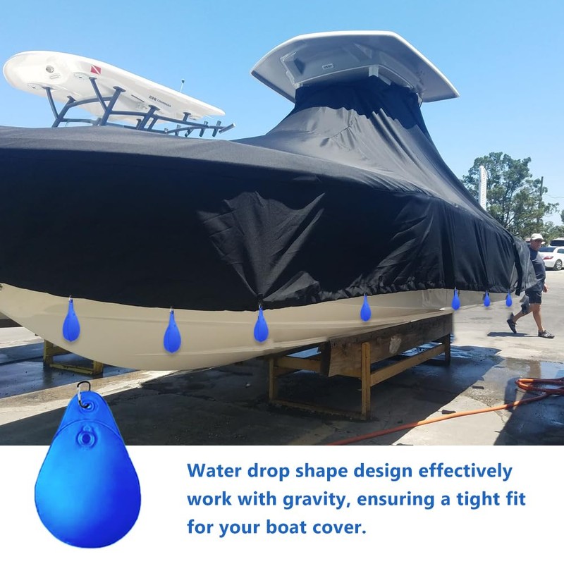 Boat Cover Water Bag with Hook, Marine Mooring Hanging Pouch